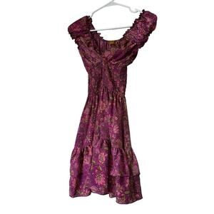 Vintage silk mini dress sz xs‎